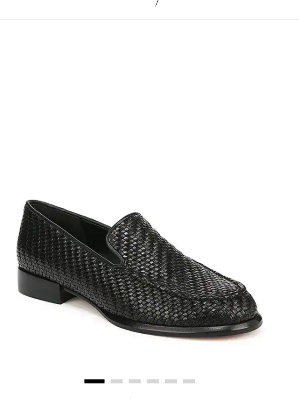 Vince Black Woven Leather Slip-On Loafers